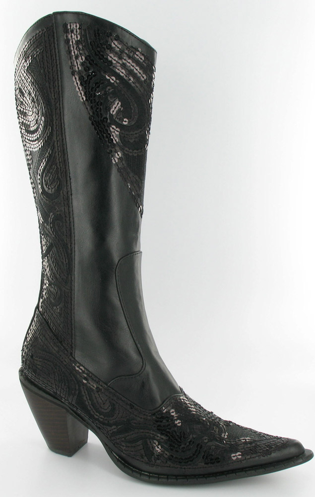 Helen's Heart Boots with Bling LB-0290-10_Black_Black