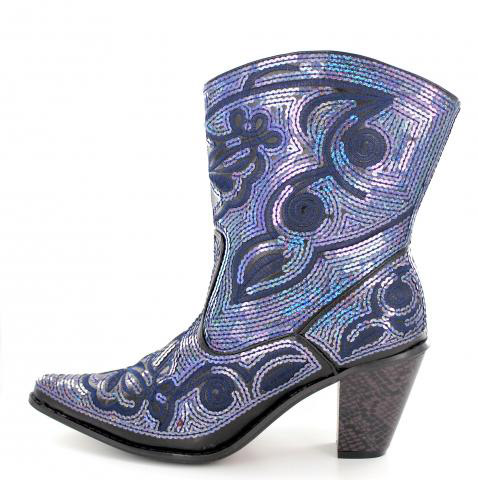 Helen's Heart Boots with Bling LB-0290-11_Black_Blue