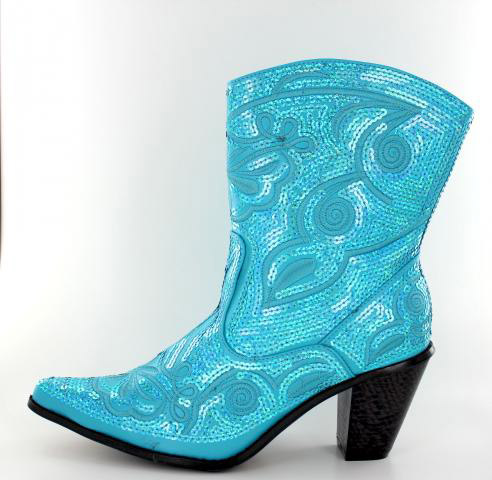 Helen's Heart Boots with Bling LB-0290-11_Turquoise
