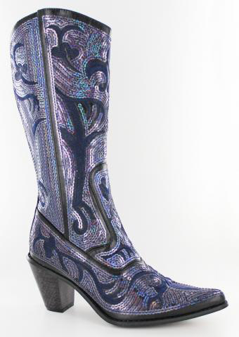 Helen's Heart Boots with Bling LB-0290-12_Black_Blue