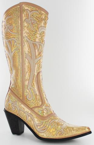 Helen's Heart Boots with Bling LB-0290-12_Gold