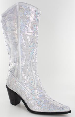 Helen's Heart Boots with Bling LB-0290-12_Silver