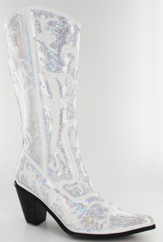 Helen's Heart Boots with Bling LB-0290-12_White