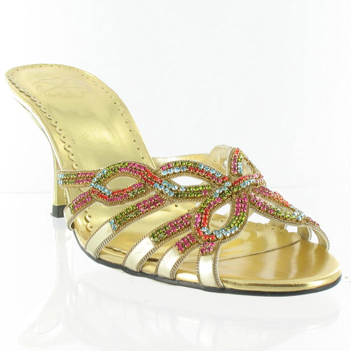 Helen's Heart Couture Shoes CS-YS225_Gold_Multi_