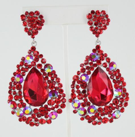 Helen's Heart Earrings JE-202-7-S-Red