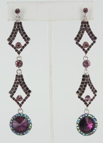 Helen's Heart Earrings JE-X002126-S-Amethyst-Purple