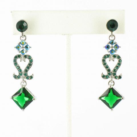 Helen's Heart Earrings JE-X005045-S-Emerald-Green