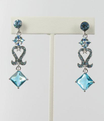 Helen's Heart Earrings JE-X005045-Silver-Aqua-Blue
