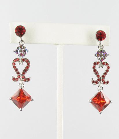 Helen's Heart Earrings JE-X005045-Silver-Red
