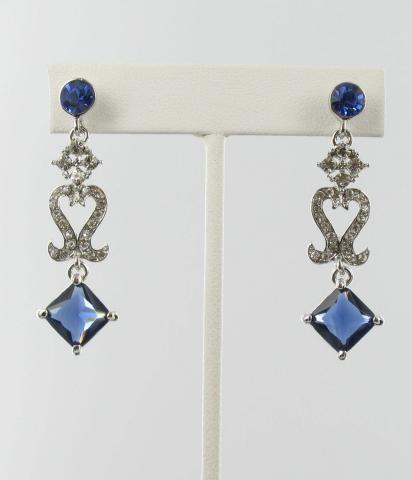 Helen's Heart Earrings JE-X005045-Silver-Sapphire-Blue