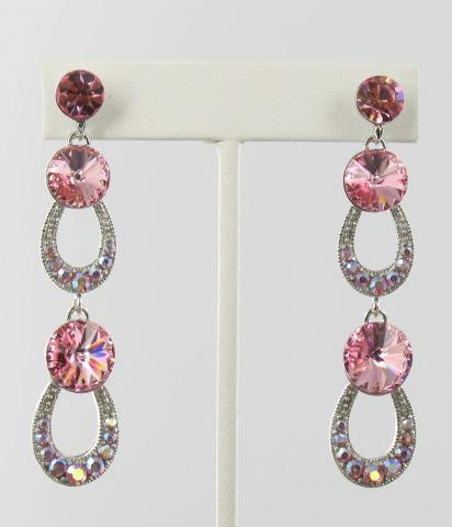 Helen's Heart Earrings JE-X005200-Silver-Pink