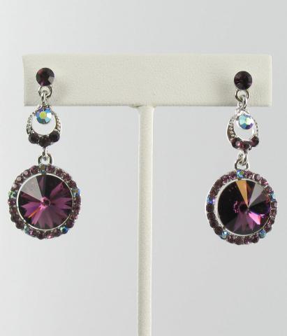 Helen's Heart Earrings JE-X005506-Silver-Purple