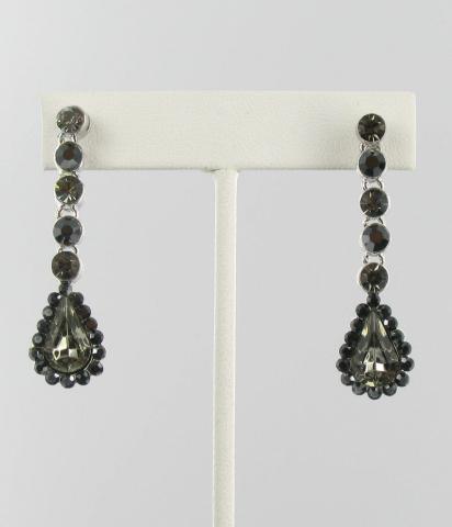 Helen's Heart Earrings JE-X005533-Silver-Black-Diamond