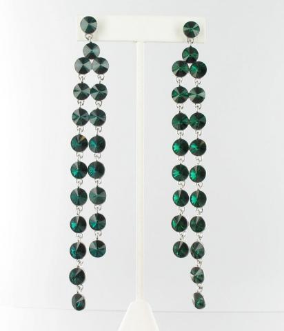 Helen's Heart Earrings JE-X006334-Silver-Emerald-Green