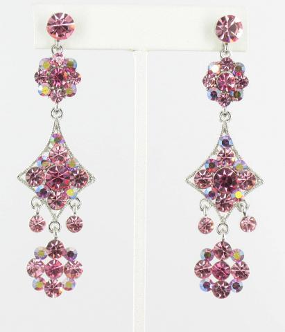 Helen's Heart Earrings JE-X006587-1392-Silver-Pink
