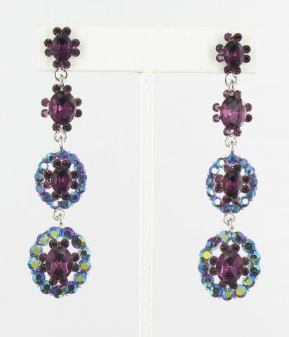 Helen's Heart Earrings JE-X006588-1532-Silver-Purple