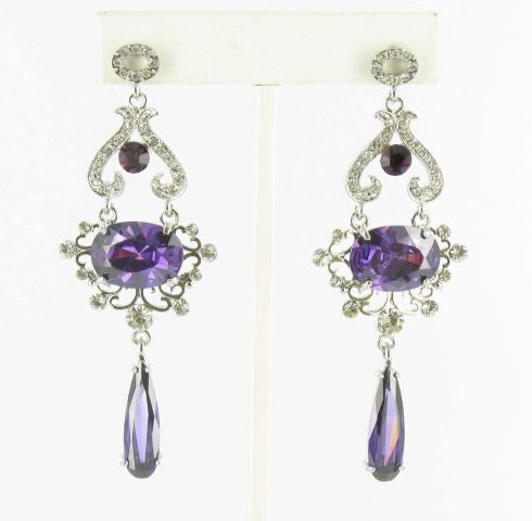 Helen's Heart Earrings JE-X007328-S-Amethyst-Purple
