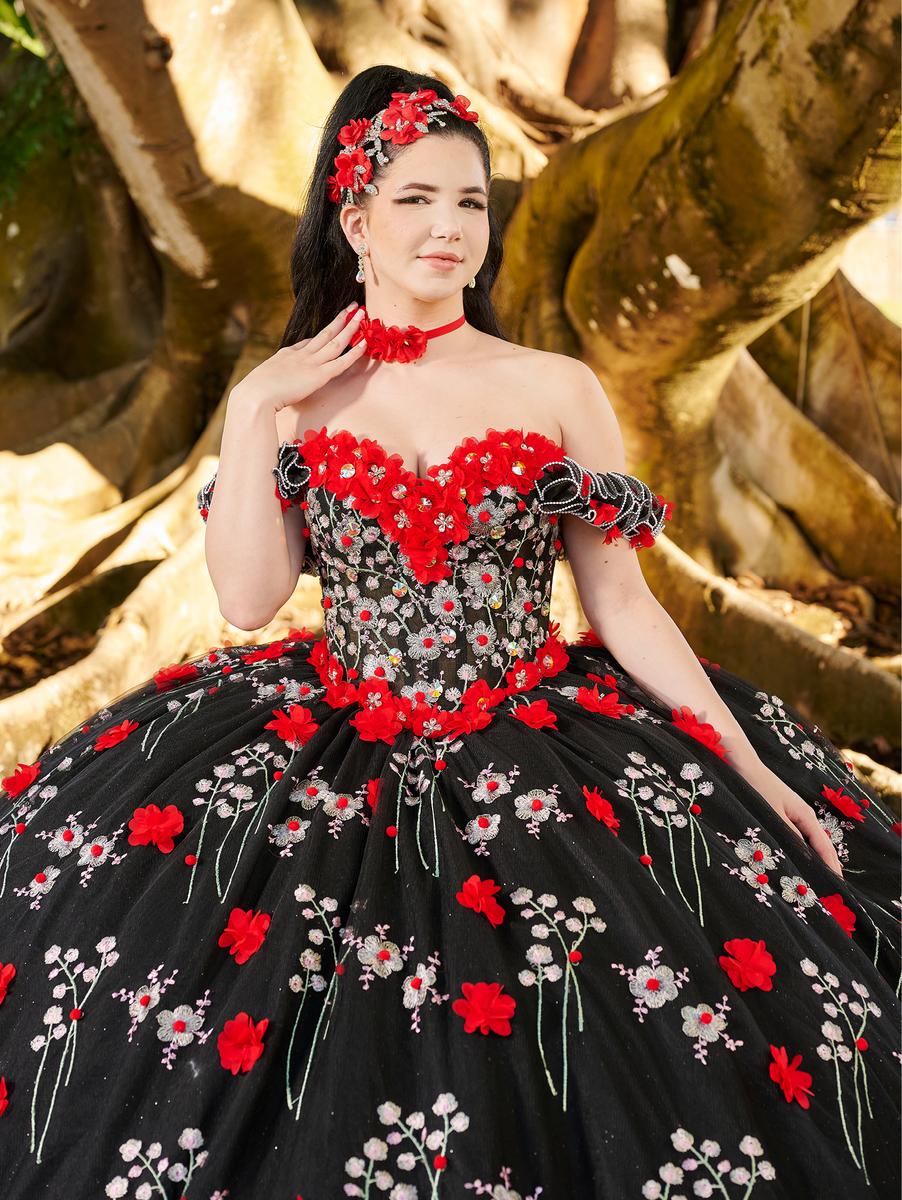 black and red quince dresses Red Quinceaera Dresses