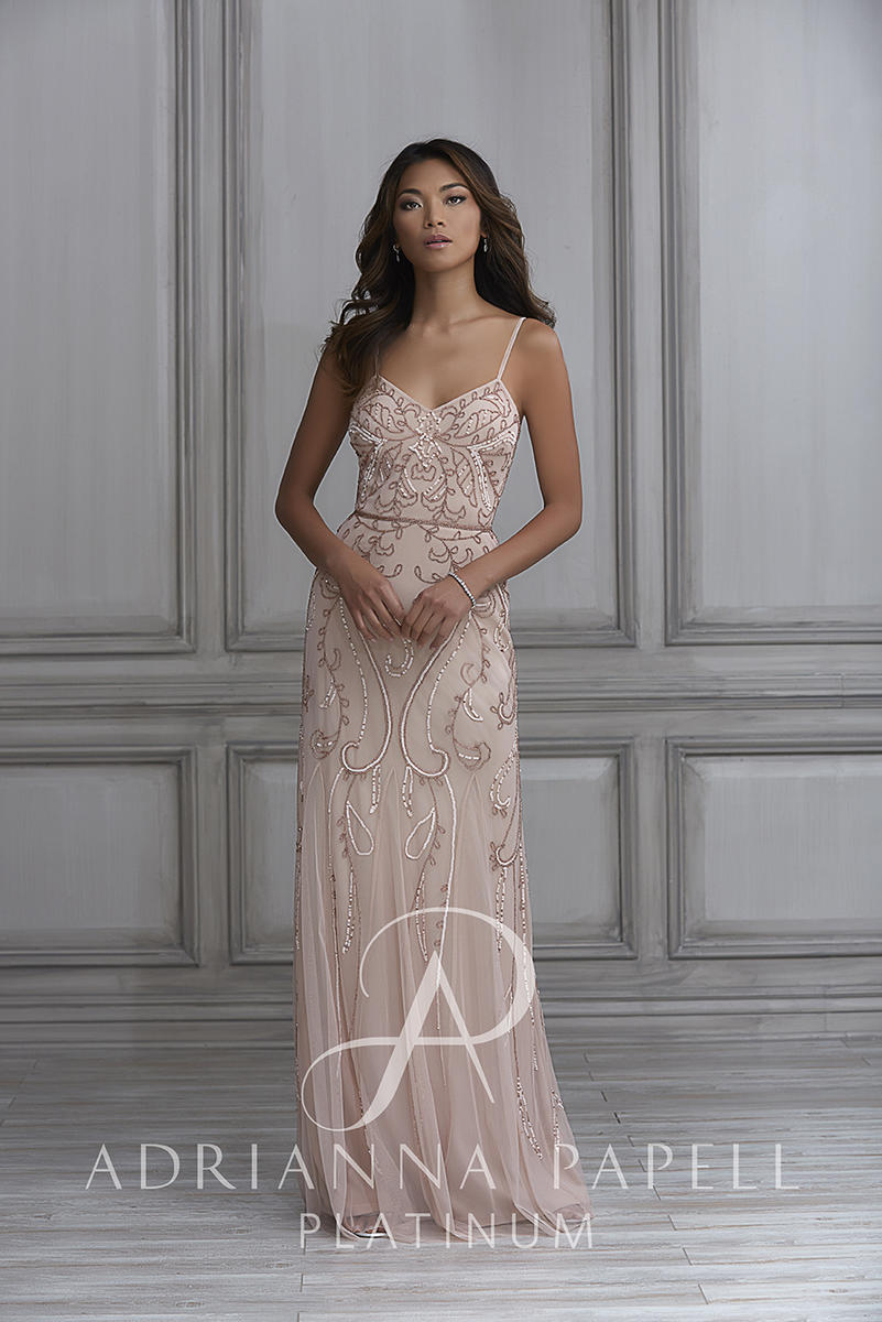 Adrianna Papell Platinum Bridesmaids 40121 Atianas Boutique Connecticut and  Texas | Prom Dresses | Bridal Gowns