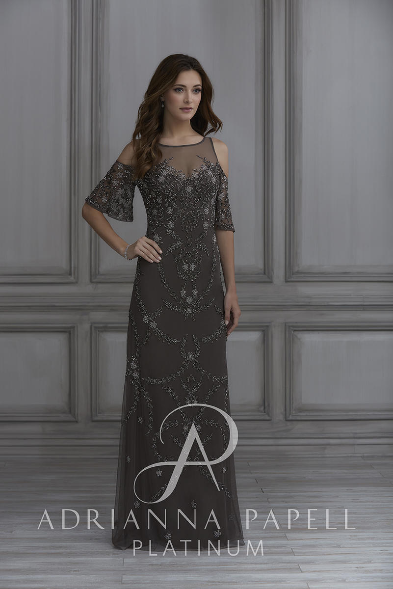 Adrianna Papell 40165 Cutout Back Dress - Stock Only - MadameBridal.com