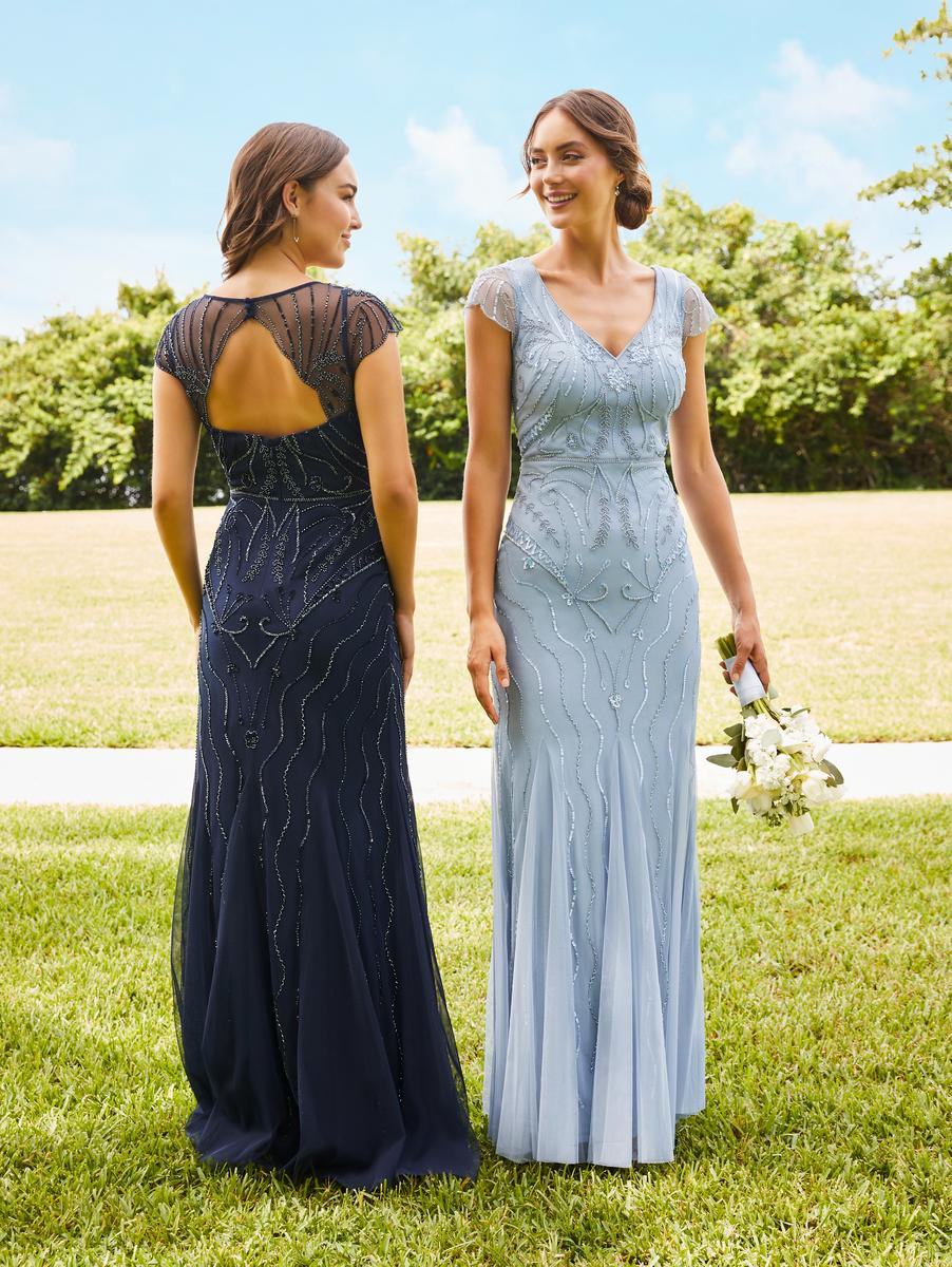 Hailey by Adrianna Papell Navy Blue Layered Evening Gown, Formal Strapless  Royal Blue Gown, Royal Blue Beaded Spaghetti Strap Formal Gown - Etsy