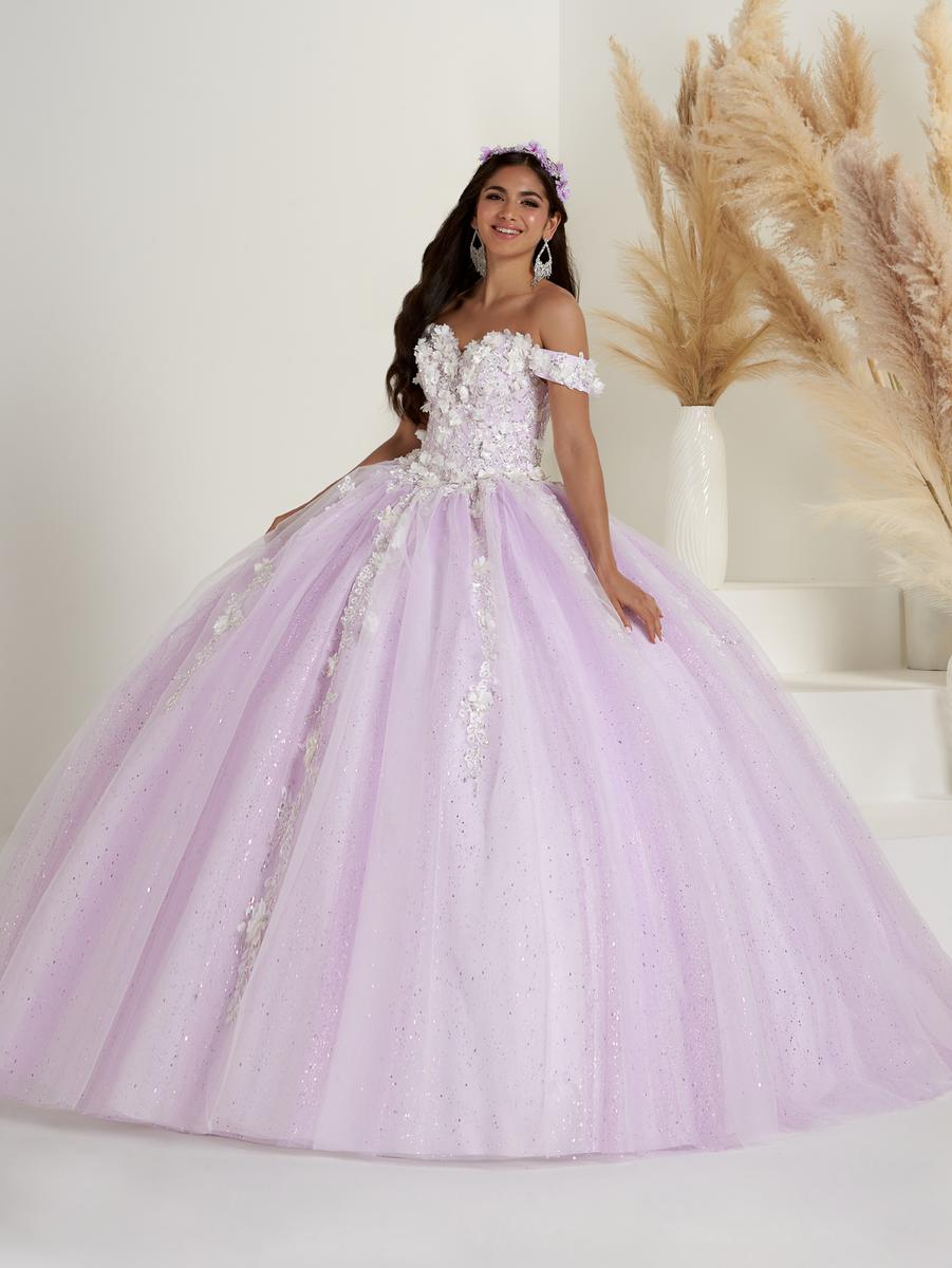 Baby Pink Beaded Basque Waist Tulle Quinceañera Ball Gown - Lunss