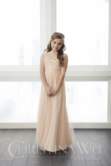 House of Wu - V-Neck A-Line Junior Bridesmaid Gown 32728