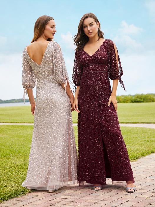 House of Wu - Sequin Slit Sleeve Gown