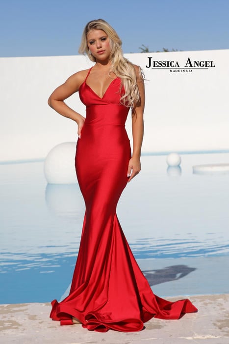 Jessica Angel Collection - Jersey V Neck X Back Gown