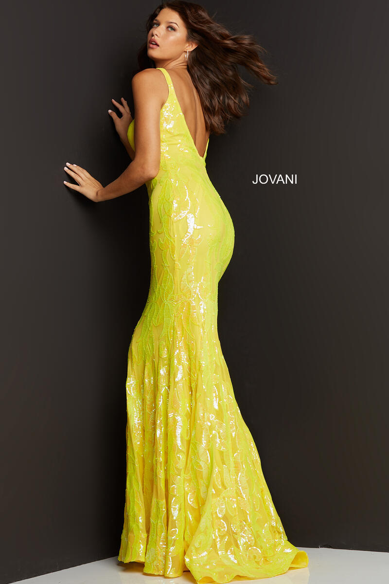 jovani yellow lace dress Jovani 43093