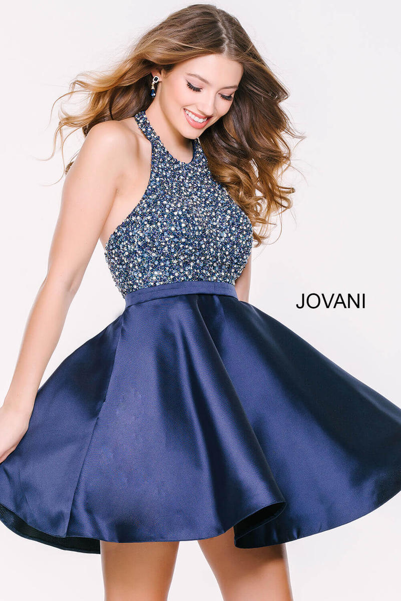 jovani navy blue short dress Jovani 36783 Royal Blue Embellished Short Dress
