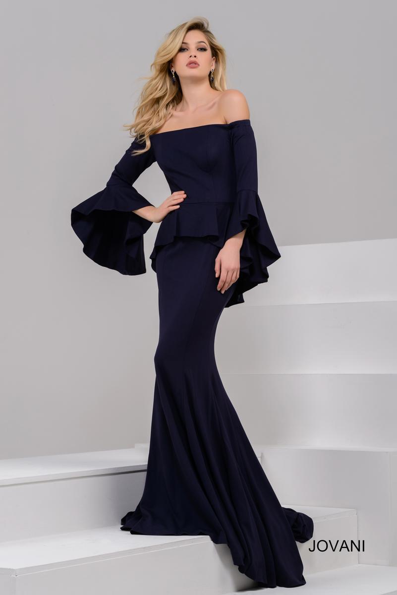 jovani navy blue mermaid dress Jovani 42409 Prom Dress - Black