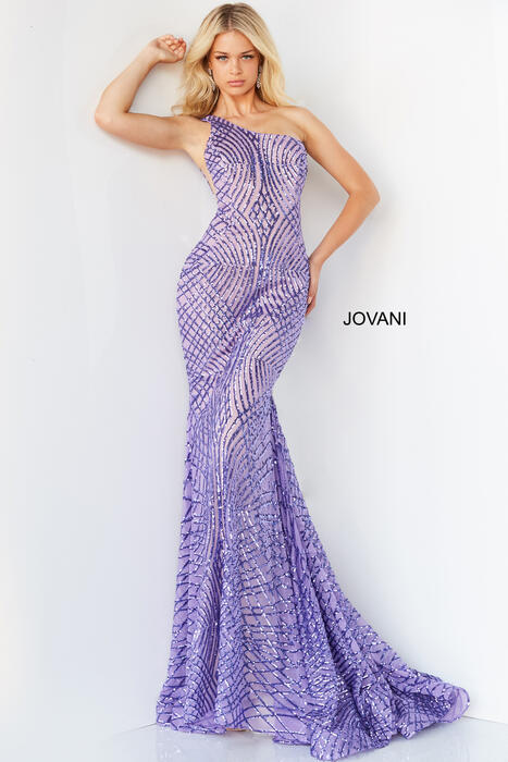 Jovani - One Shoulder Sequin Gown
