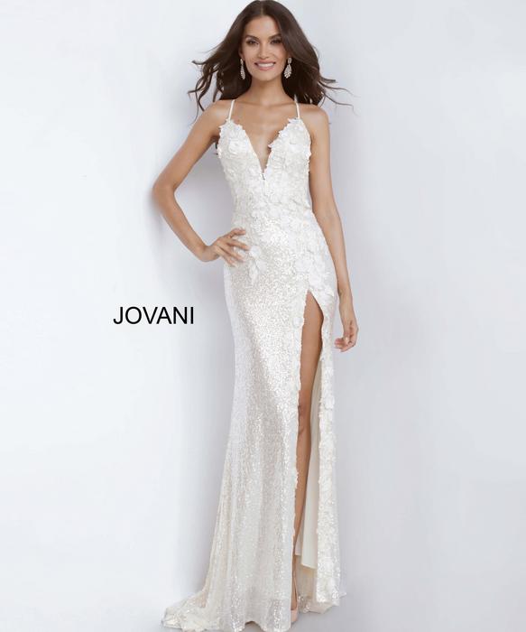 Jovani - Sequin Spaghetti Strap Gown