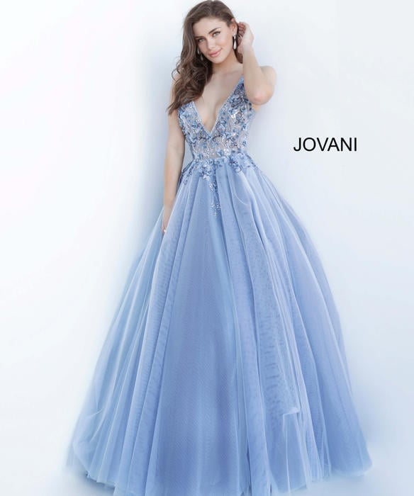 Jovani - Mesh Beaded Ball Gown 3110