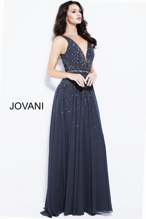 Jovani - Chiffon Beaded Gown