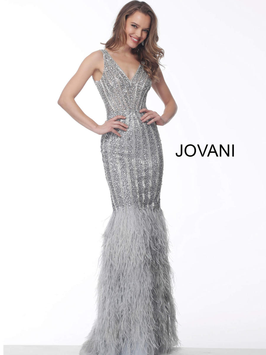 Evening Gown With Feathered Bottom ...