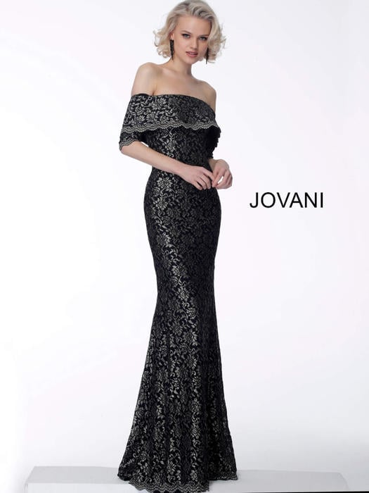 Jovani - Off the shoulder lace gown