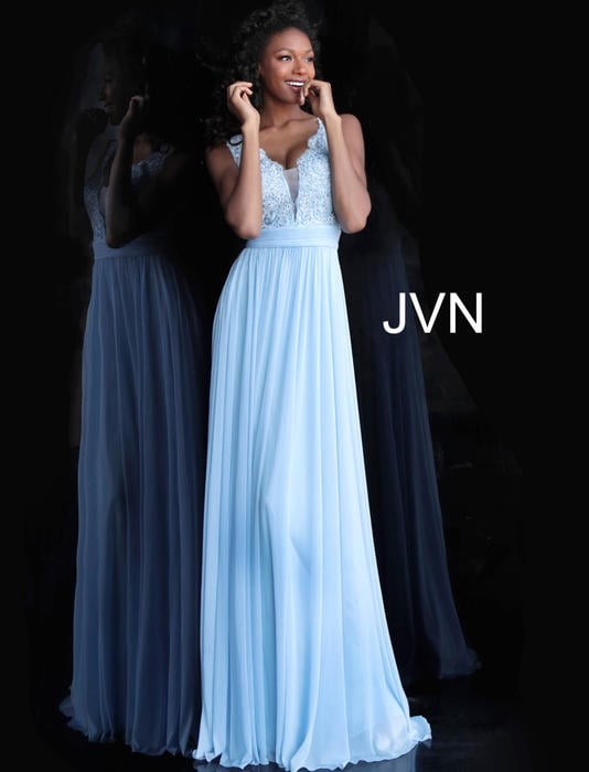 Jovani - Chiffon Beaded Bodice Gown