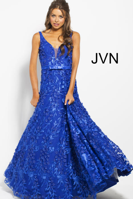 Jovani - Tulle Embroidered Beaded Gown