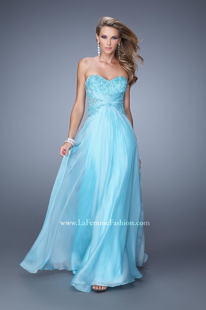 Amarra 94300 Beaded Deep V-Neckline High Slit Lace Up Back Formal Gown –  Glass Slipper Formals