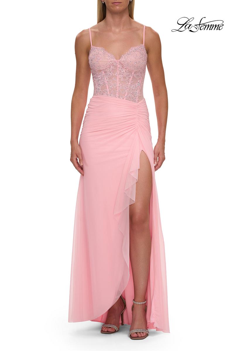pink la femme dress La Femme 33842 Women's Formal Evening & Wedding Guest Dress - Multi