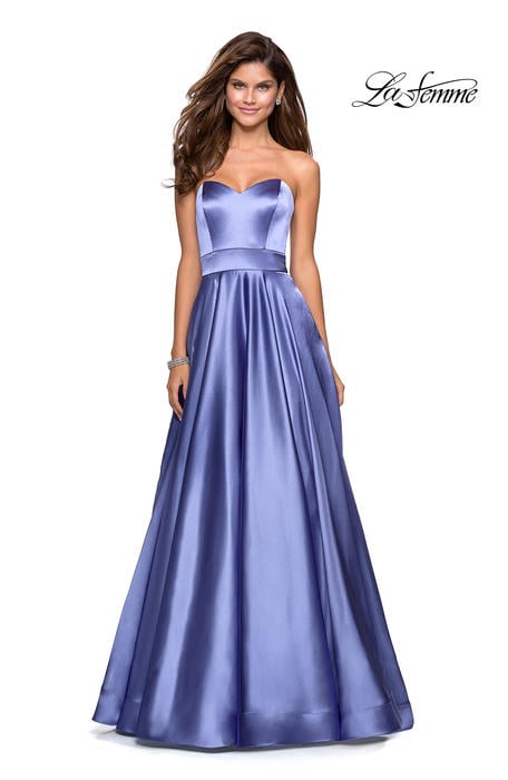 La Femme - Metallic Strapless Gown 27506