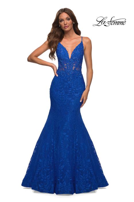 La Femme - Lace Embroidered Gown 30320