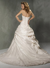 SaBelle-A3227 Light Gold/Ivory Lace With Pewter Accent back