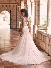 21MZ401 Ivory Gown With Ivory Illusion back