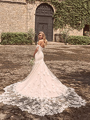 21MW358 All Ivory Gown With Ivory Illusion back