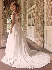 21MT378 Ivory Gown With Nude Illusion-pictured back