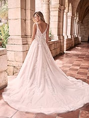 21MK394 Ivory Gown With Nude Illusion back