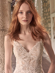 21MC427 Ivory Gown With Nude Illusion detail
